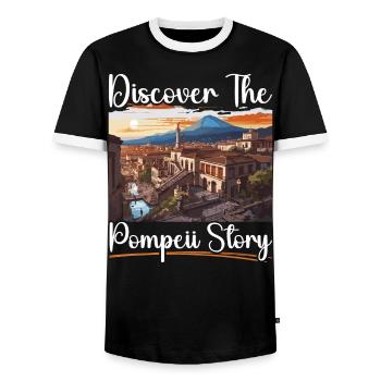 Pompeji Geschichte Reisen Ich liebe das Römische Reich - Männer Kontrast-T-Shirt - Schwarz/Weiß - Vorne - AI Model Female 172 light (172cm) & AI Model Male 178 light (178cm)