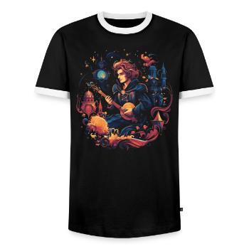 GN GN GN Jeu vidéo de rôle en direct - T-shirt contrasté Homme - noir/blanc - Devant - AI Model Female 172 light (172cm) & AI Model Male 178 light (178cm)