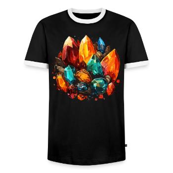 Lapidaire artiste pierres précieuses Pierre de collecte Pierre - T-shirt contrasté Homme - noir/blanc - Devant - AI Model Female 172 light (172cm) & AI Model Male 178 light (178cm)