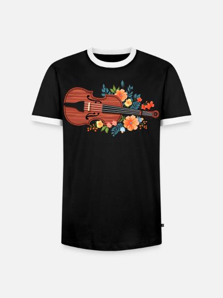 Fiddle Player Geiger, Instrumentenmusiker - Männer Kontrast-T-Shirt - Schwarz/Weiß