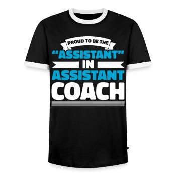 Assistant Coach Sport Trainer Team Coaching - Men's Ringer Shirt - black/white - Front - AI Model Female 172 light (172cm) & AI Model Male 178 light (178cm)