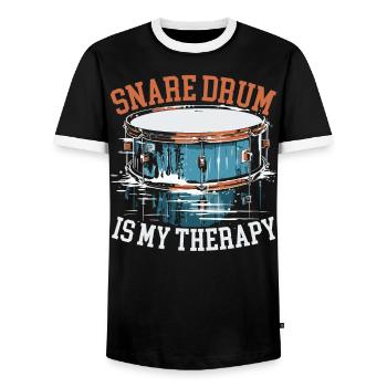 Snare Drum Musikinstrument Musiker Schlagzeuger - Männer Kontrast-T-Shirt - Schwarz/Weiß - Vorne - AI Model Female 172 light (172cm) & AI Model Male 178 light (178cm)