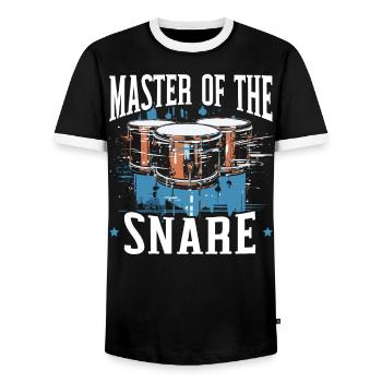 Snare Drum Musikinstrument Musiker Schlagzeuger - Männer Kontrast-T-Shirt - Schwarz/Weiß - Vorne - AI Model Female 172 light (172cm) & AI Model Male 178 light (178cm)