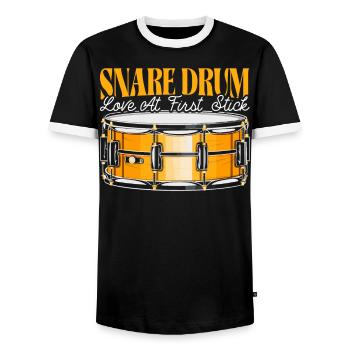 Snare Drum Musikinstrument Musiker Schlagzeuger - Männer Kontrast-T-Shirt - Schwarz/Weiß - Vorne - AI Model Female 172 light (172cm) & AI Model Male 178 light (178cm)