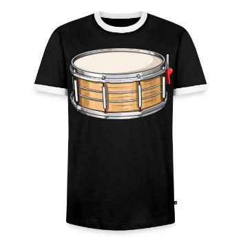Snare Drum Musikinstrument Musiker Schlagzeuger - Männer Kontrast-T-Shirt - Schwarz/Weiß - Vorne - AI Model Female 172 light (172cm) & AI Model Male 178 light (178cm)