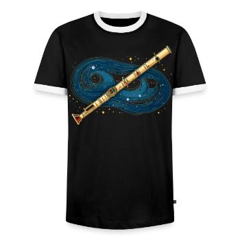 Dulcian Player Musikinstrument Musiker - Männer Kontrast-T-Shirt - Schwarz/Weiß - Vorne - AI Model Female 172 light (172cm) & AI Model Male 178 light (178cm)