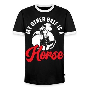 Centaur Mythical Creature Greek Mythology - Men's Ringer Shirt - black/white - Front - AI Model Female 172 light (172cm) & AI Model Male 178 light (178cm)