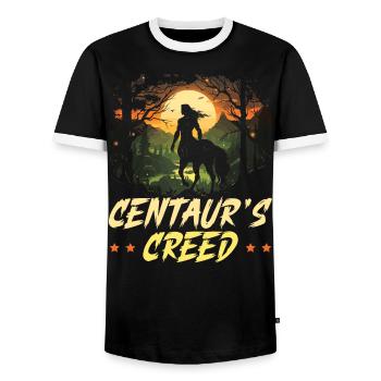 Centaur Mythical Creature Greek Mythology - Men's Ringer Shirt - black/white - Front - AI Model Female 172 light (172cm) & AI Model Male 178 light (178cm)