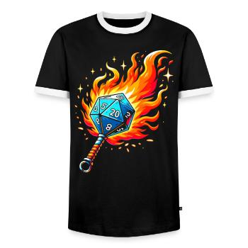 Jeu de rôle RPG Maître du jeu vidéo Gamer - T-shirt contrasté Homme - noir/blanc - Devant - AI Model Female 172 light (172cm) & AI Model Male 178 light (178cm)