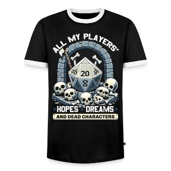 Jeu de rôle RPG Maître du jeu vidéo Gamer - T-shirt contrasté Homme - noir/blanc - Devant - AI Model Female 172 light (172cm) & AI Model Male 178 light (178cm)