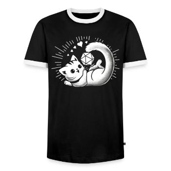 Role Playing Game RPG Master Video Game Gamer - Men's Ringer Shirt - black/white - Front - AI Model Female 172 light (172cm) & AI Model Male 178 light (178cm)