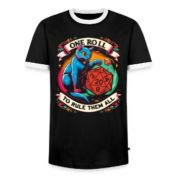 Jeu de rôle RPG Maître du jeu vidéo Gamer - T-shirt contrasté Homme - noir/blanc - Devant - AI Model Female 172 light (172cm) & AI Model Male 178 light (178cm)