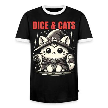 Role Playing Game RPG Master Video Game Gamer - Men's Ringer Shirt - black/white - Front - AI Model Female 172 light (172cm) & AI Model Male 178 light (178cm)