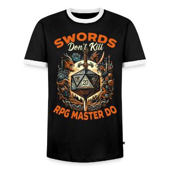 Jeu de rôle RPG Maître du jeu vidéo Gamer - T-shirt contrasté Homme - noir/blanc - Devant - AI Model Female 172 light (172cm) & AI Model Male 178 light (178cm)