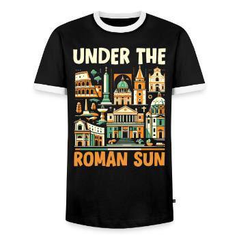 Rom Italien Reisen Italienisch Roma Italia I Love Rome - Männer Kontrast-T-Shirt - Schwarz/Weiß - Vorne - AI Model Female 172 light (172cm) & AI Model Male 178 light (178cm)