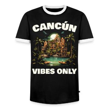 Cancún Mexique Pride Vacances Mexique Voyage Mexicain - T-shirt contrasté Homme - noir/blanc - Devant - AI Model Female 172 light (172cm) & AI Model Male 178 light (178cm)