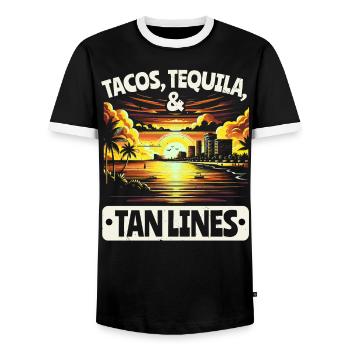 Cancún Mexique Pride Vacances Mexique Voyage Mexicain - T-shirt contrasté Homme - noir/blanc - Devant - AI Model Female 172 light (172cm) & AI Model Male 178 light (178cm)