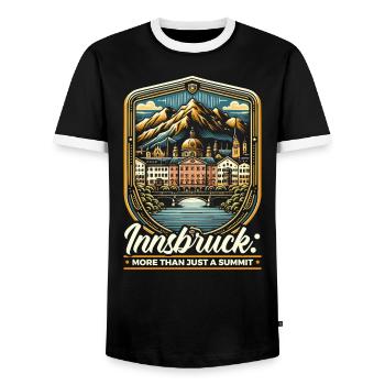 Innsbruck Austria Travel Vacation Austrian - Men's Ringer Shirt - black/white - Front - AI Model Female 172 light (172cm) & AI Model Male 178 light (178cm)