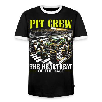 Pit Crew Course de voitures Course Piste de course Sport automobile - T-shirt contrasté Homme - noir/blanc - Devant - AI Model Female 172 light (172cm) & AI Model Male 178 light (178cm)
