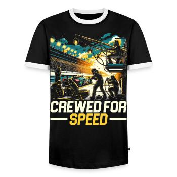 Pit Crew Course de voitures Course Piste de course Sport automobile - T-shirt contrasté Homme - noir/blanc - Devant - AI Model Female 172 light (172cm) & AI Model Male 178 light (178cm)