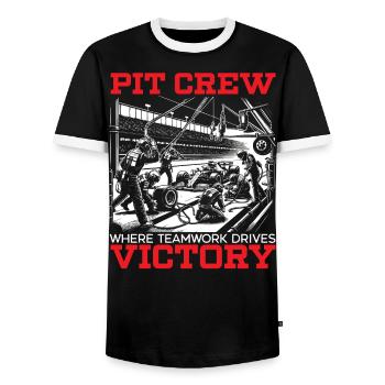 Pit Crew Course de voitures Course Piste de course Sport automobile - T-shirt contrasté Homme - noir/blanc - Devant - AI Model Female 172 light (172cm) & AI Model Male 178 light (178cm)