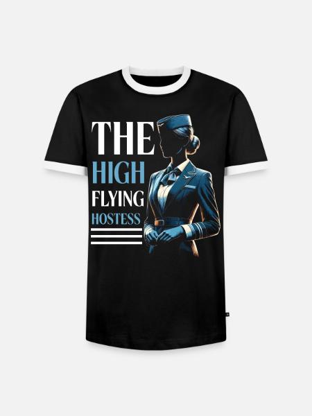 Flugbegleiterin, Flugbegleiterin, Stewardess - Männer Kontrast-T-Shirt - Schwarz/Weiß