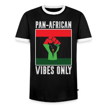 Pan-africanism African American Africa Roots Black - Men's Ringer Shirt - black/white - Front - AI Model Female 172 light (172cm) & AI Model Male 178 light (178cm)