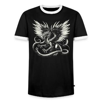 Piasa Vogel Fabelwesen Folklore Urban Legend - Männer Kontrast-T-Shirt - Schwarz/Weiß - Vorne - AI Model Female 172 light (172cm) & AI Model Male 178 light (178cm)