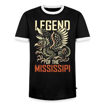 Piasa Vogel Fabelwesen Folklore Urban Legend - Männer Kontrast-T-Shirt - Schwarz/Weiß - Vorne - AI Model Female 172 light (172cm) & AI Model Male 178 light (178cm)