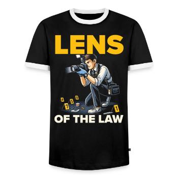 Photographe médico-légal Enquête sur les scènes de crime - T-shirt contrasté Homme - noir/blanc - Devant - AI Model Female 172 light (172cm) & AI Model Male 178 light (178cm)