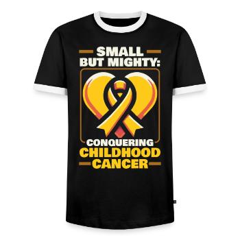 Childhood Cancer Awareness Chemo Fight Cancer - Men's Ringer Shirt - black/white - Front - AI Model Female 172 light (172cm) & AI Model Male 178 light (178cm)