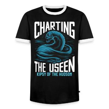 Hudson River Monster Kipsy Kryptozoologie Kryptid - Männer Kontrast-T-Shirt - Schwarz/Weiß - Vorne - AI Model Female 172 light (172cm) & AI Model Male 178 light (178cm)