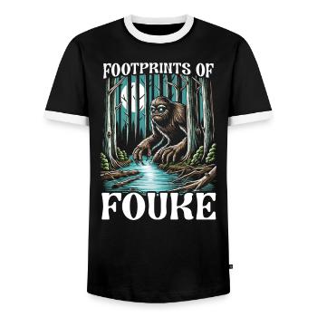 Monstre de Fouke Sasquatch du Sud Cryptozoologie - T-shirt contrasté Homme - noir/blanc - Devant - AI Model Female 172 light (172cm) & AI Model Male 178 light (178cm)