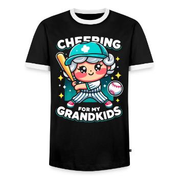 Baseball Grandma Grandmother Grandparents Day - Men's Ringer Shirt - black/white - Front - AI Model Female 172 light (172cm) & AI Model Male 178 light (178cm)