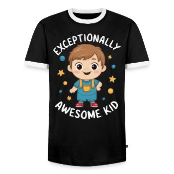 AuDHD Autisme TDAH Spectre autistique Neurodiversité - T-shirt contrasté Homme - noir/blanc - Devant - AI Model Female 172 light (172cm) & AI Model Male 178 light (178cm)