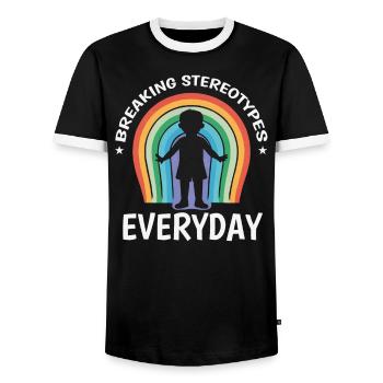 AuDHD Autisme TDAH Spectre autistique Neurodiversité - T-shirt contrasté Homme - noir/blanc - Devant - AI Model Female 172 light (172cm) & AI Model Male 178 light (178cm)