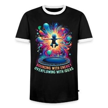 AuDHD Autism ADHD Autistic Spectrum Neurodiversity - Men's Ringer Shirt - black/white - Front - AI Model Female 172 light (172cm) & AI Model Male 178 light (178cm)