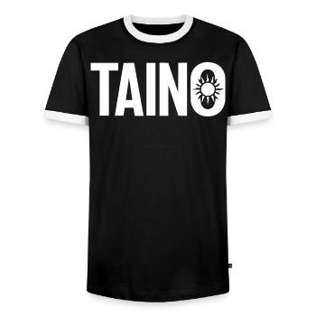 Taino Indian Puerto Rico Boricua Puerto Rican - Men's Ringer Shirt - black/white - Front - AI Model Female 172 light (172cm) & AI Model Male 178 light (178cm)