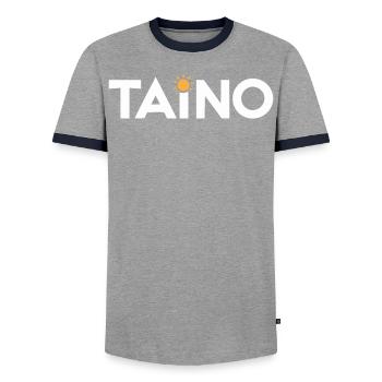 Taino-Indianer Puerto Rico Boricua Puerto-Ricaner - Männer Kontrast-T-Shirt - Grau/Navy  - Vorne - AI Model Female 172 light (172cm) & AI Model Male 178 light (178cm)