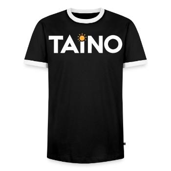Taino Indian Puerto Rico Boricua Puerto Rican - Men's Ringer Shirt - black/white - Front - AI Model Female 172 light (172cm) & AI Model Male 178 light (178cm)
