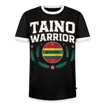 Taino-Indianer Puerto Rico Boricua Puerto-Ricaner - Männer Kontrast-T-Shirt - Schwarz/Weiß - Vorne - AI Model Female 172 light (172cm) & AI Model Male 178 light (178cm)