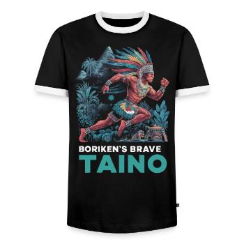 Taino-Indianer Puerto Rico Boricua Puerto-Ricaner - Männer Kontrast-T-Shirt - Schwarz/Weiß - Vorne - AI Model Female 172 light (172cm) & AI Model Male 178 light (178cm)