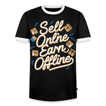 Dropshipping-Geschäft E-Commerce-Unternehmer - Männer Kontrast-T-Shirt - Schwarz/Weiß - Vorne - AI Model Female 172 light (172cm) & AI Model Male 178 light (178cm)