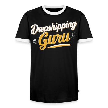 Dropshipping-Geschäft E-Commerce-Unternehmer - Männer Kontrast-T-Shirt - Schwarz/Weiß - Vorne - AI Model Female 172 light (172cm) & AI Model Male 178 light (178cm)
