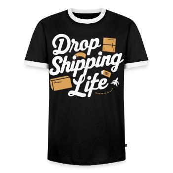Dropshipping-Geschäft E-Commerce-Unternehmer - Männer Kontrast-T-Shirt - Schwarz/Weiß - Vorne - AI Model Female 172 light (172cm) & AI Model Male 178 light (178cm)