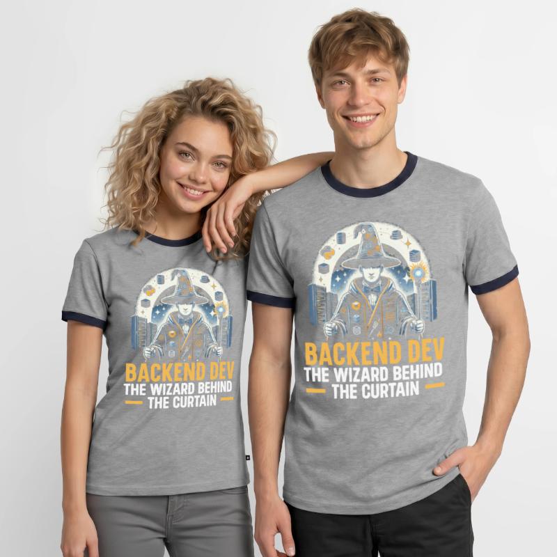 Backend-Entwickler Programmierung Softwareprogrammierer Männer Kontrast-T-Shirt