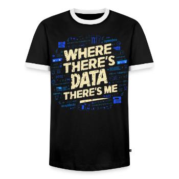 Backend Developer Programming Software Programmer - Men's Ringer Shirt - black/white - Front - AI Model Female 172 light (172cm) & AI Model Male 178 light (178cm)