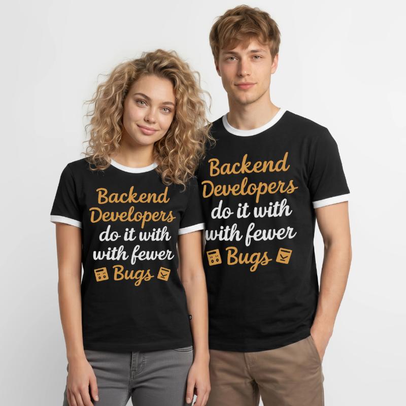 Backend-Entwickler Programmierung Softwareprogrammierer Männer Kontrast-T-Shirt