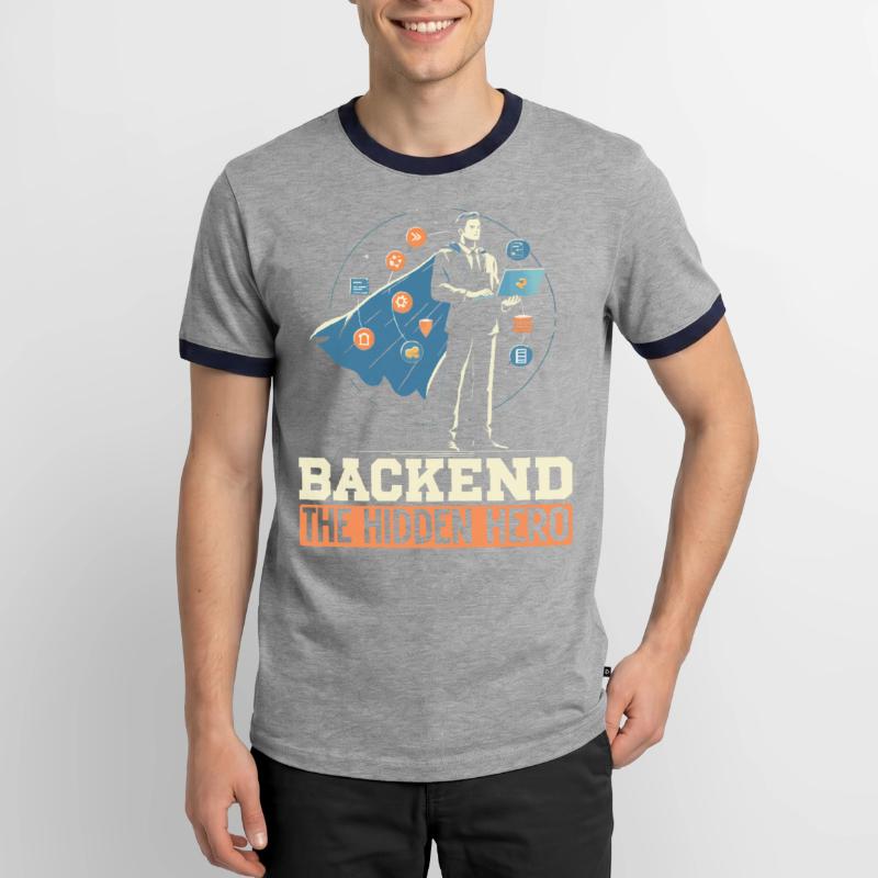 Backend-Entwickler Programmierung Softwareprogrammierer Männer Kontrast-T-Shirt