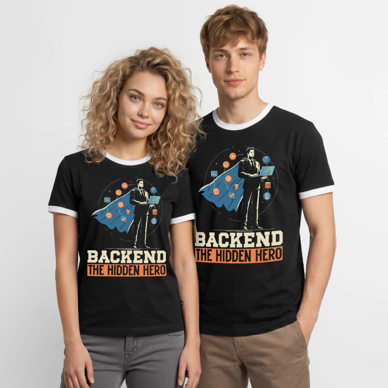 Backend-Entwickler Programmierung Softwareprogrammierer Männer Kontrast-T-Shirt